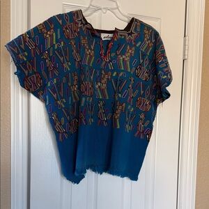 Arlen Blue Patterned Women's Blouse